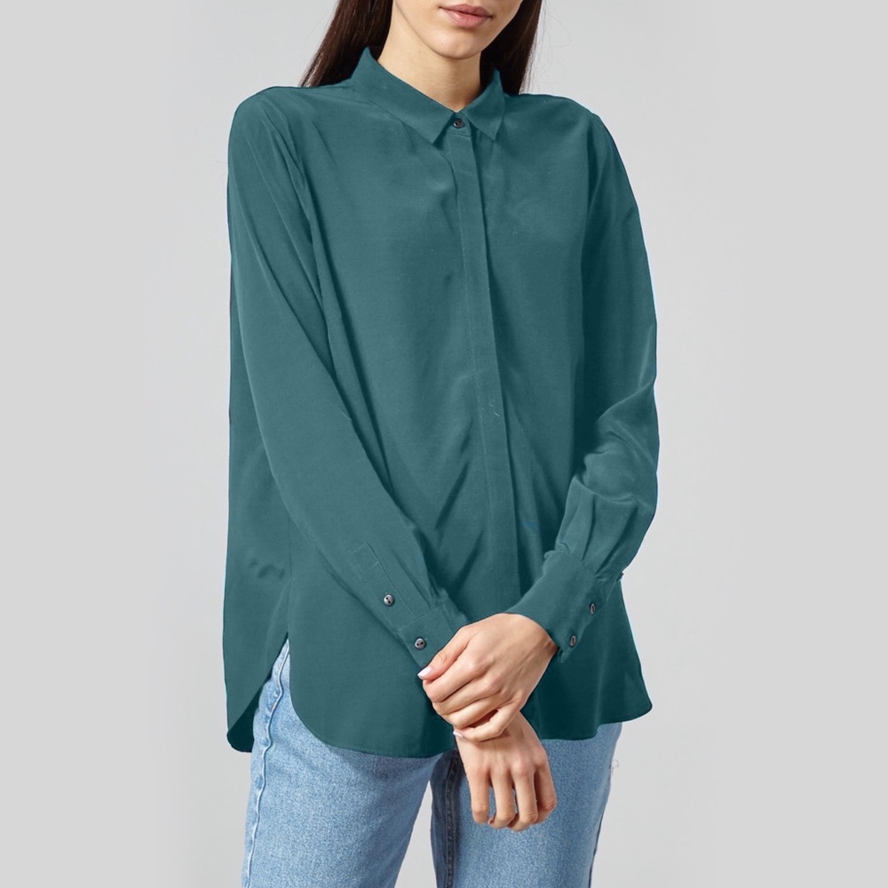 just female  mondo overlap back button up blouse